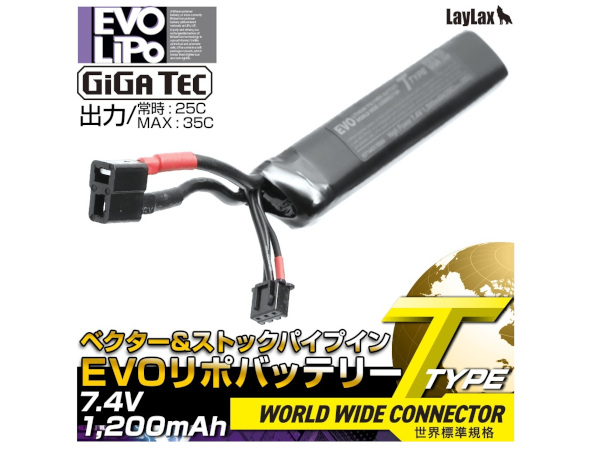 LAYLAX・GIGATEC : World Wideコネクター PSE LiPo 7.4V/1200mAh