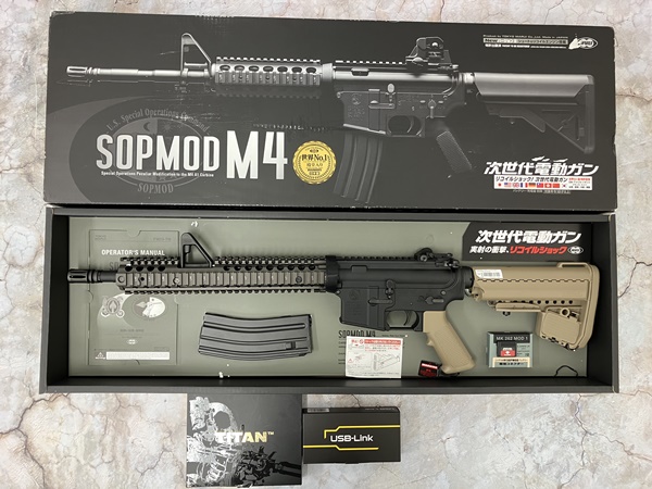 中古商品）東京マルイ 次世代電動ガン SOPMOD M4 + GATE TITAN ADVANCE