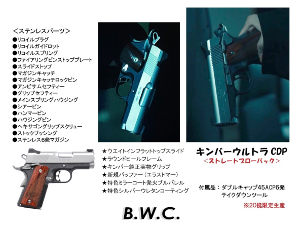 人気商品】 BWC 発火モデル モデルガン CDP ULTRA KIMBER トイガン 