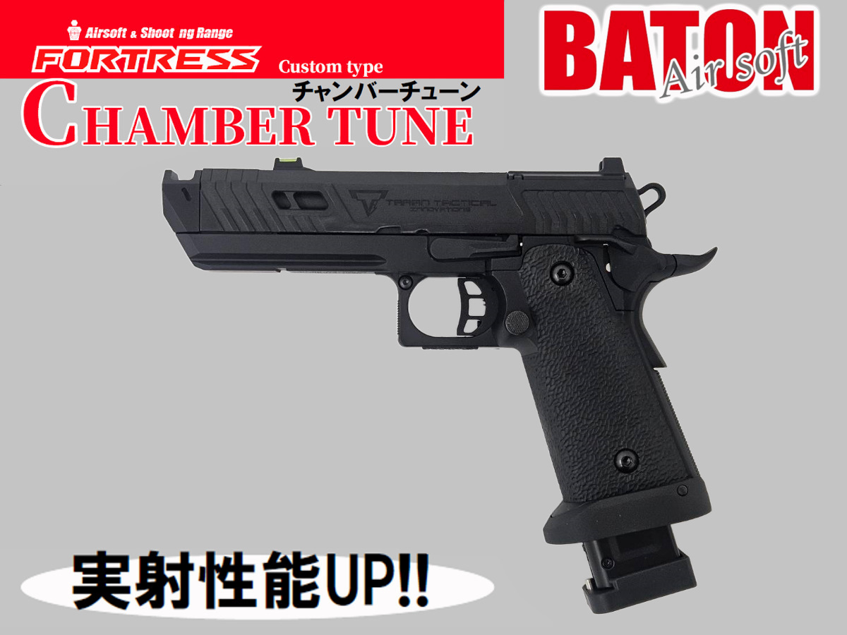 【カスタム完成品】BATON AIRSOFT BT-SAND VIPER BK 新PIT VIPER刻印Ver CO2ブローバック チャンバーチューン完成品