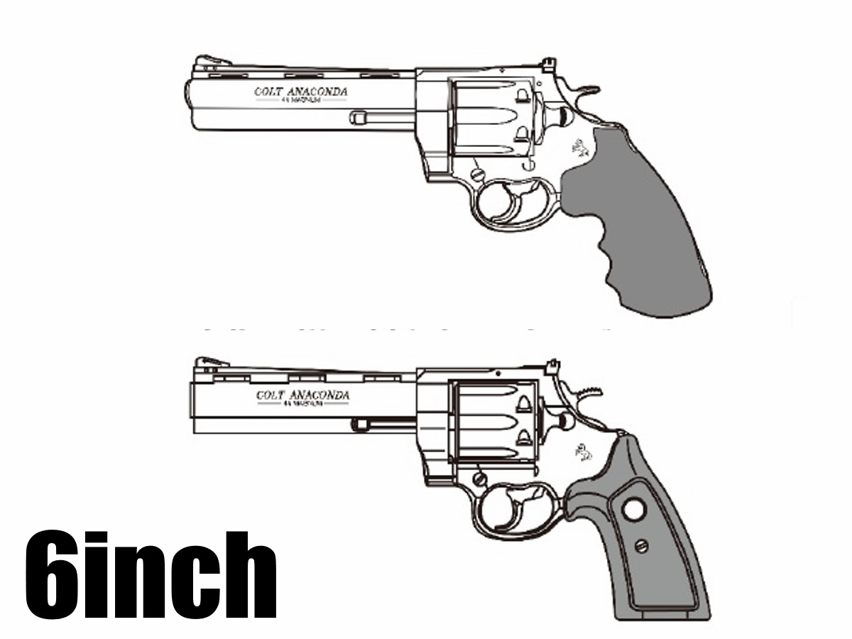 （新製品予約 2月頃 10/26締切）マルシン:6mmBBガスリボルバー COLT ANACONDA 6インチ 新型パッキンXカート式