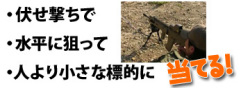 サバゲの「飛距離」とは、伏せ撃ちで水平に狙って人より小さい標的に当たる距離